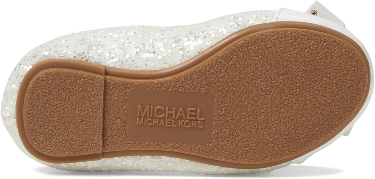 Туфли на плоской подошве Michael Kors Kenya Lock, цвет White/Glitter — фото 3