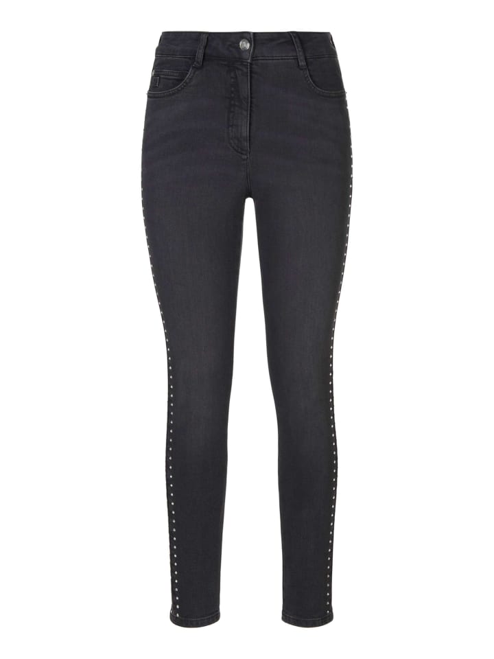 

MADELEINE Узкие джинсы черного цвета с отделкой стразами