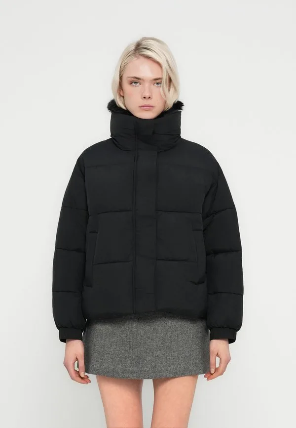 Зимняя куртка с пуховым воротником Gap, Black