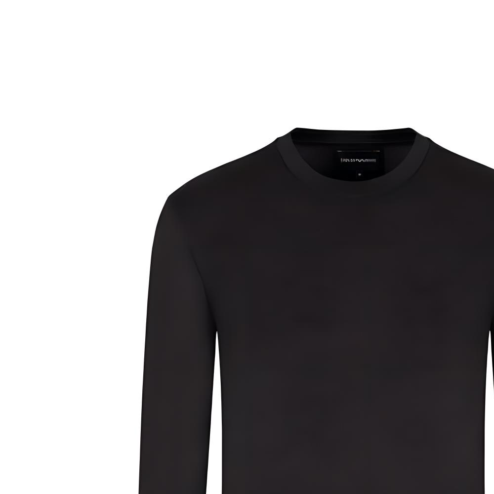 Джемпер из смесового джерси Asv Lyocell EMPORIO ARMANI, черный — фото 2