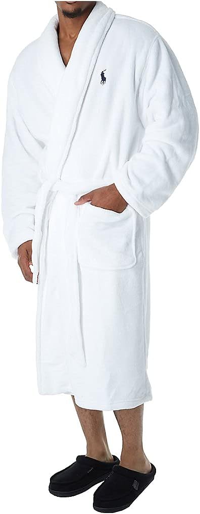 

POLO RALPH LAUREN мужской халат из микрофибры, White