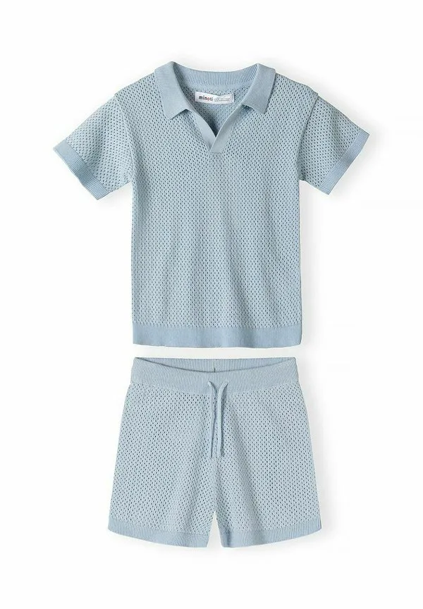 Спортивные штаны с коротким рукавом и воротником Minoti, Light Blue — фото 2