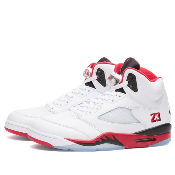 5 ретро OG кроссовки Air Jordan, белый, красный & черный — фото 2