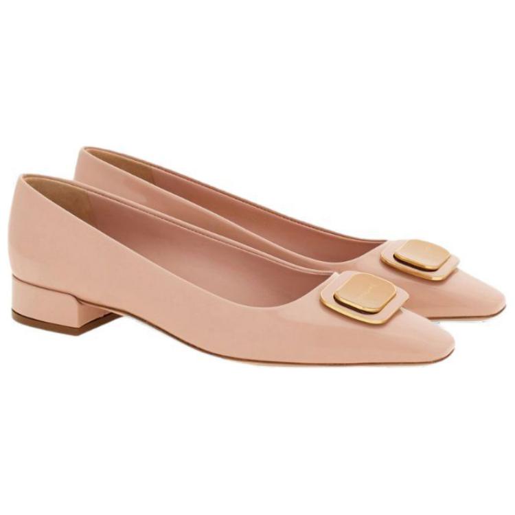FERRAGAMO Новые Кожаные Туфли Vara, Розовые — фото 2