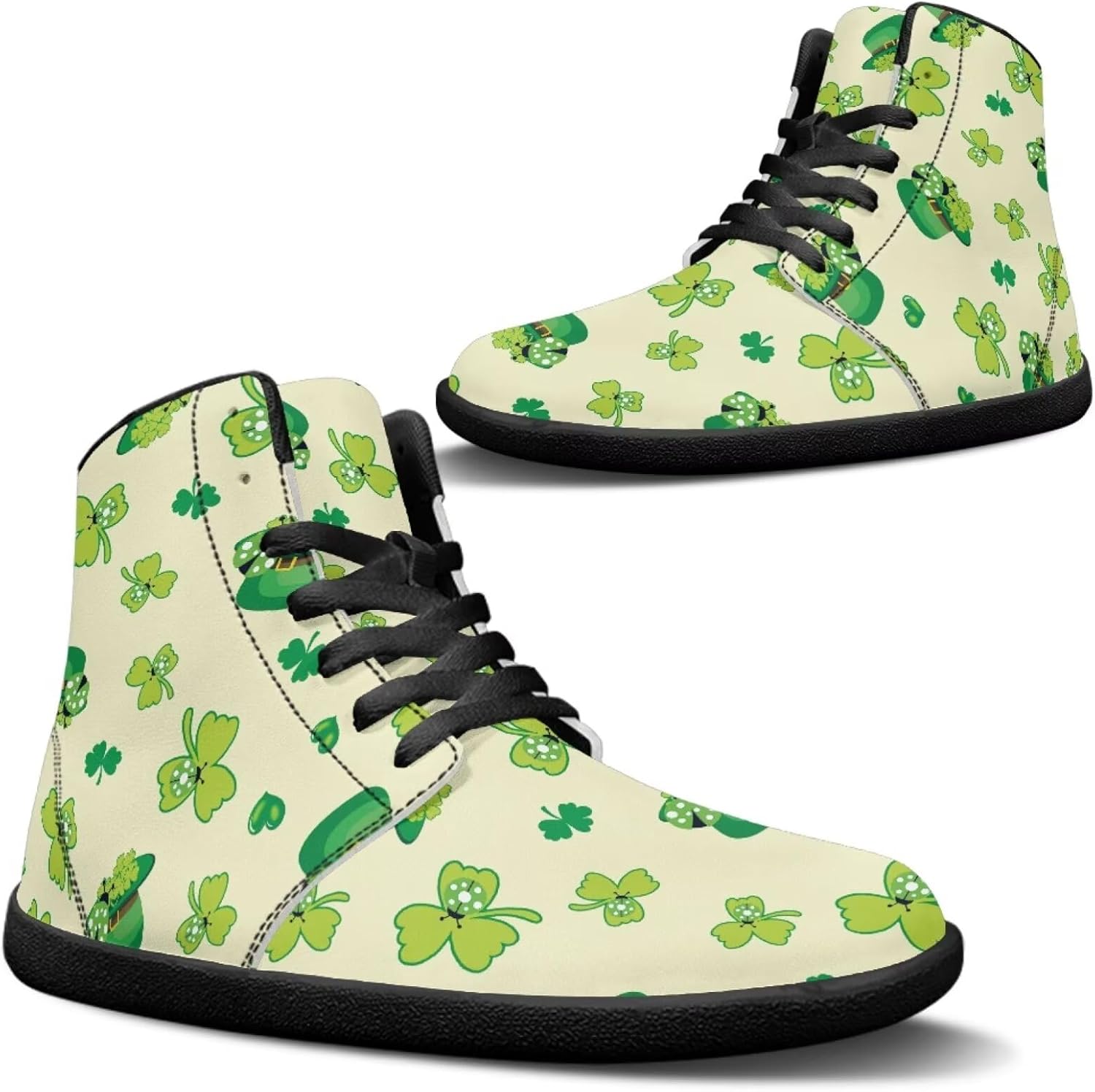 

Мужские высокие кеды Jeiento на День Святого Патрика, широкая модель, удобные повседневные ходовые туфли, зеленый