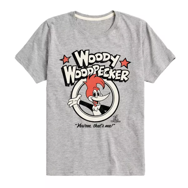 

Футболка с рисунком Woody Woodpecker Yesiree That's Me для мальчиков 8-20 лет Licensed Character, серый