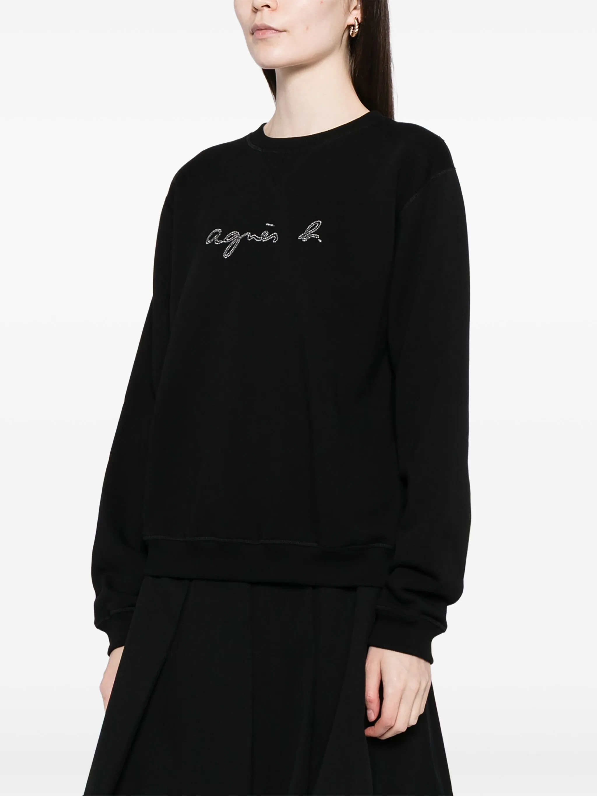 

Толстовка с вышитым логотипом Agnès B., черный