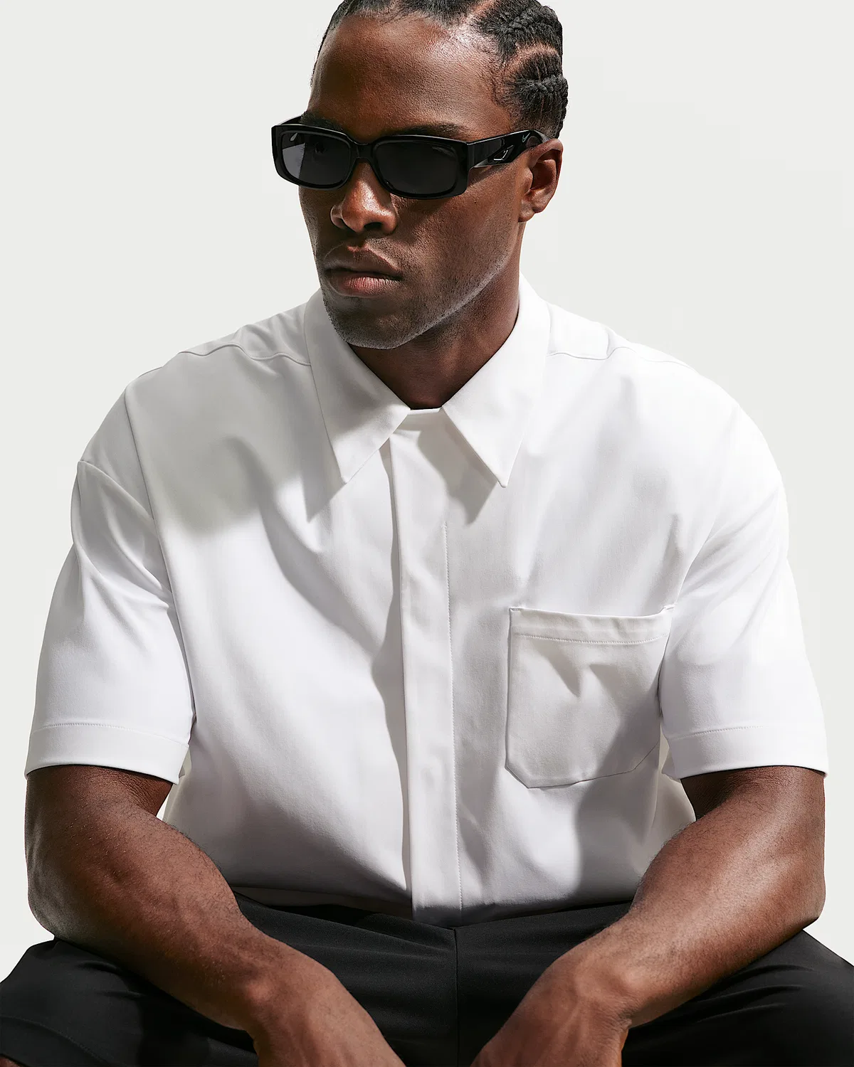 Мужская рубашка Dri-FIT UV на пуговицах Nike 24.7 PerfectStretch, White/Sail/Photon Dust — фото 3