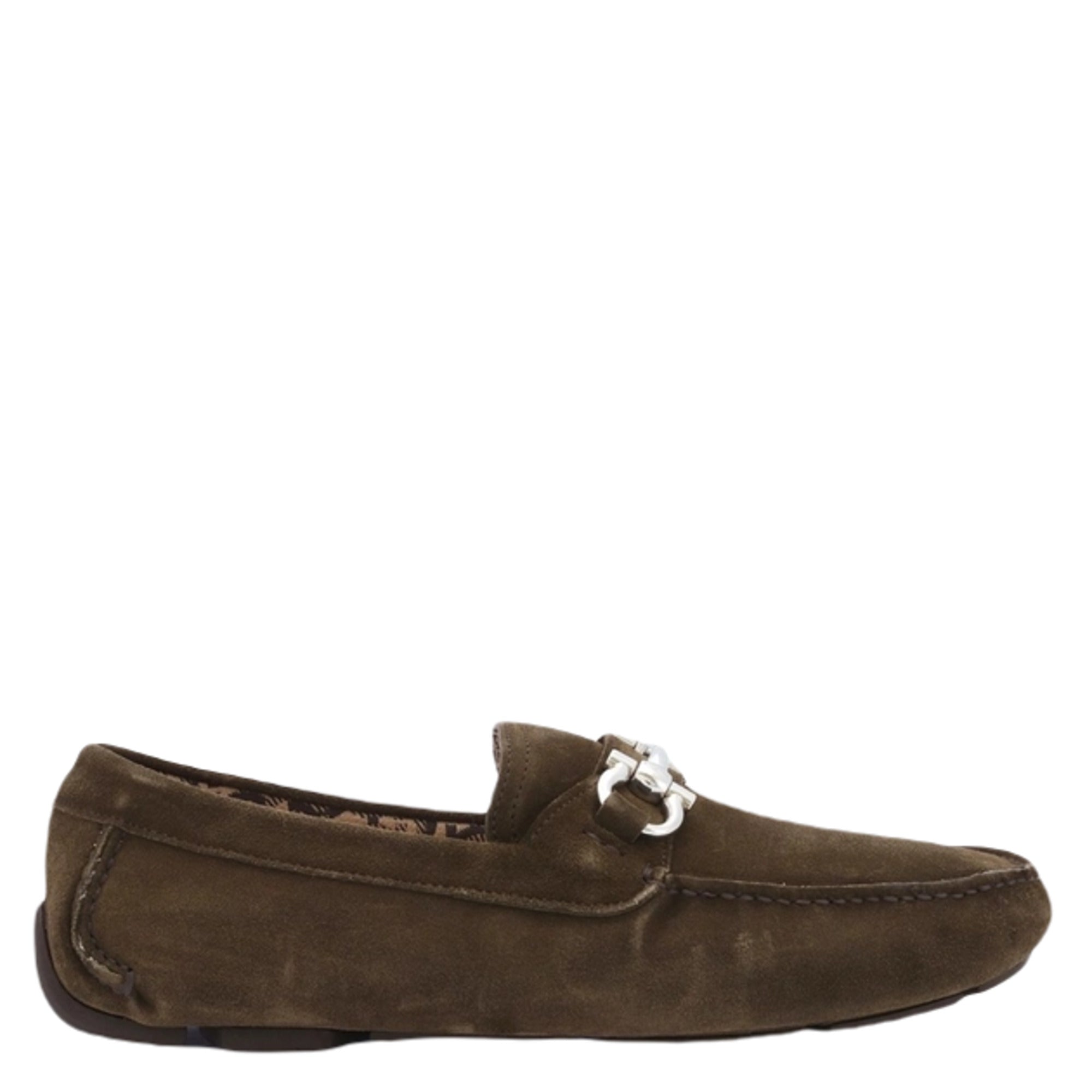 Мужские мокасины Ferragamo Parigi Eco для вождения, зеленые Salvatore Ferragamo — фото 3