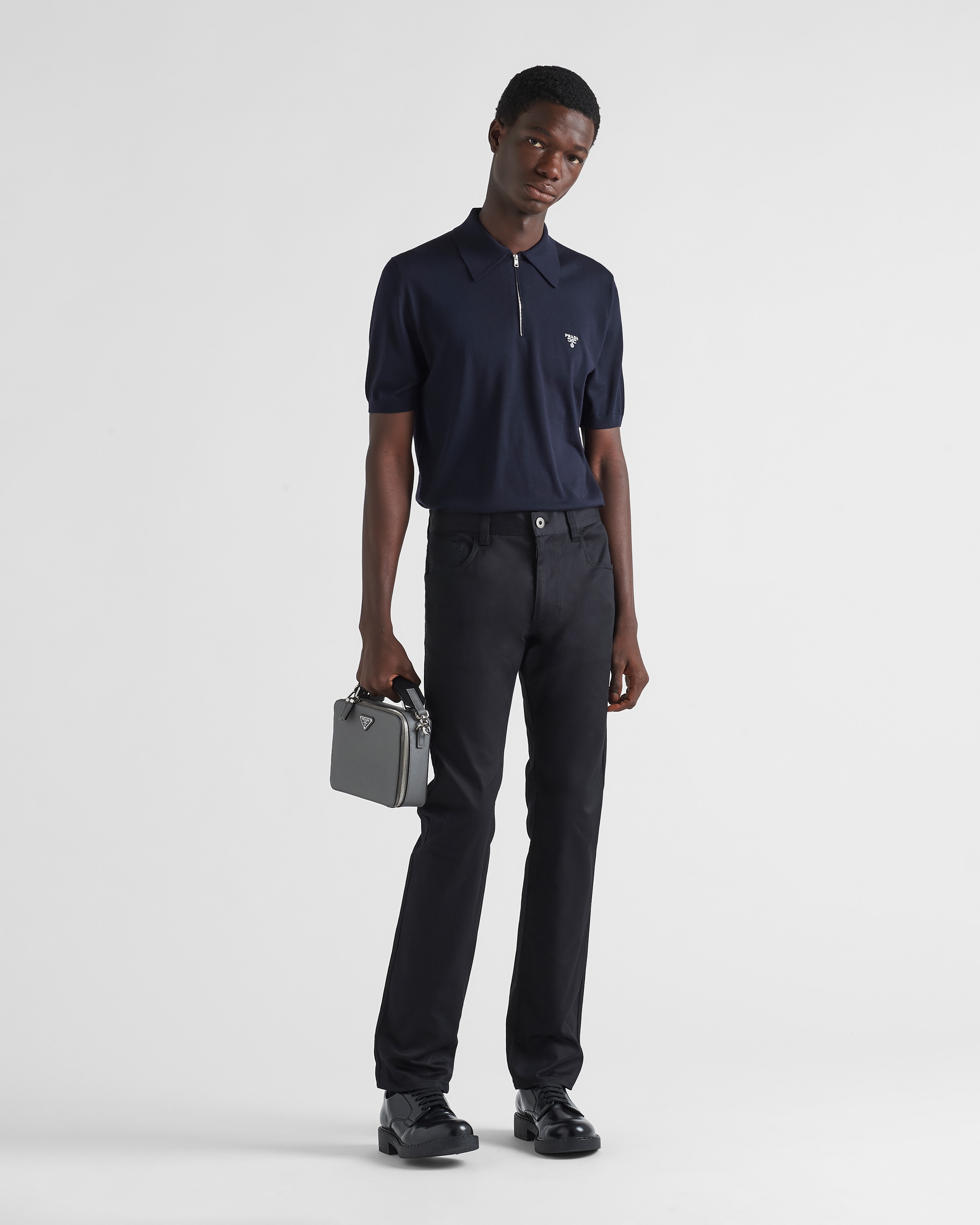 Джинсы Prada Five-Pocket Stretch Drill, черный — фото 3