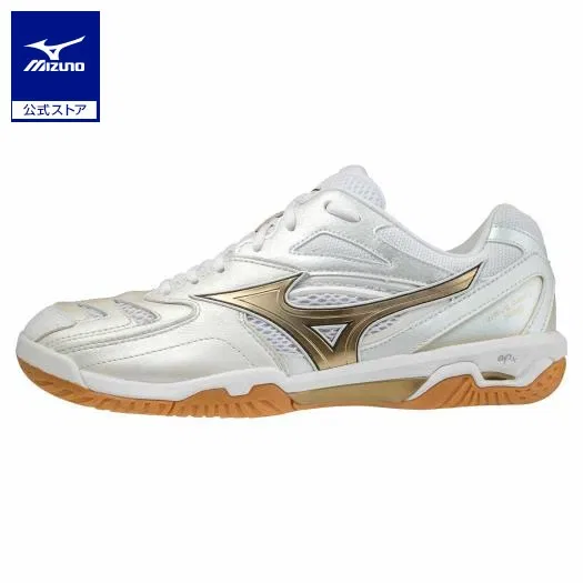 Бадминтонные кроссовки «Wave Fang PRO» от Mizuno, White X Gold