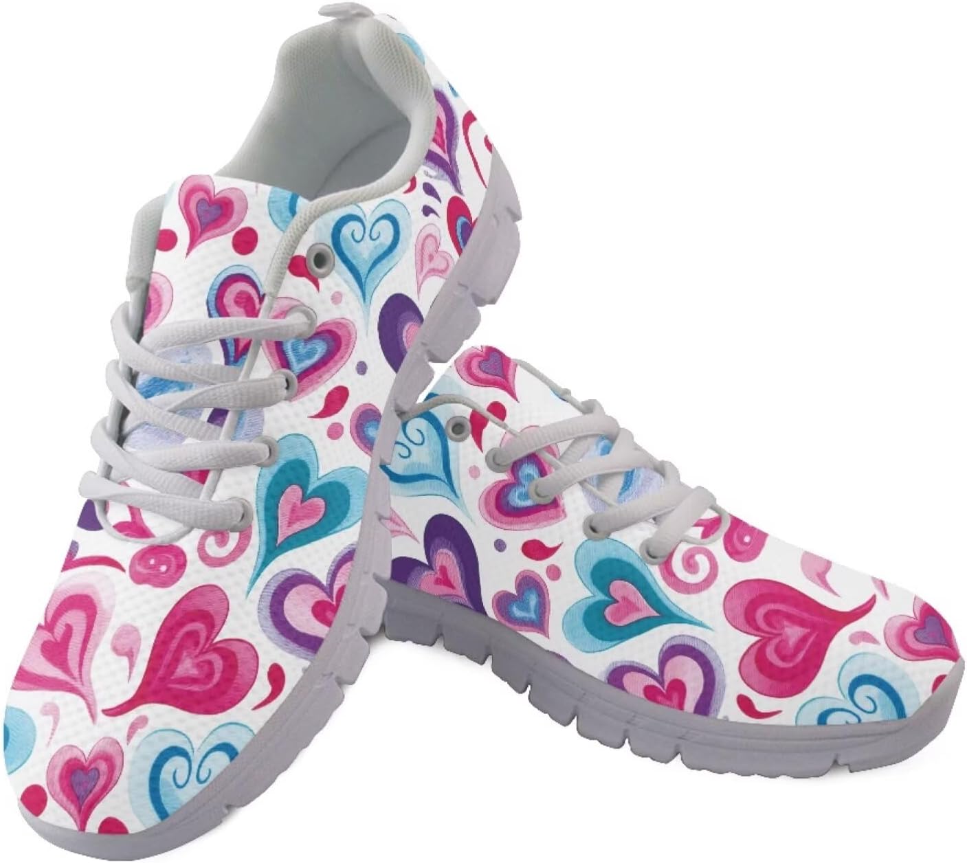 

Мужские кроссовки Jeiento с американским флагом, модные спортивные беговые кроссовки, повседневная обувь для путешествий и прогулок, плоская, дышащая, Love Hearts Pattern