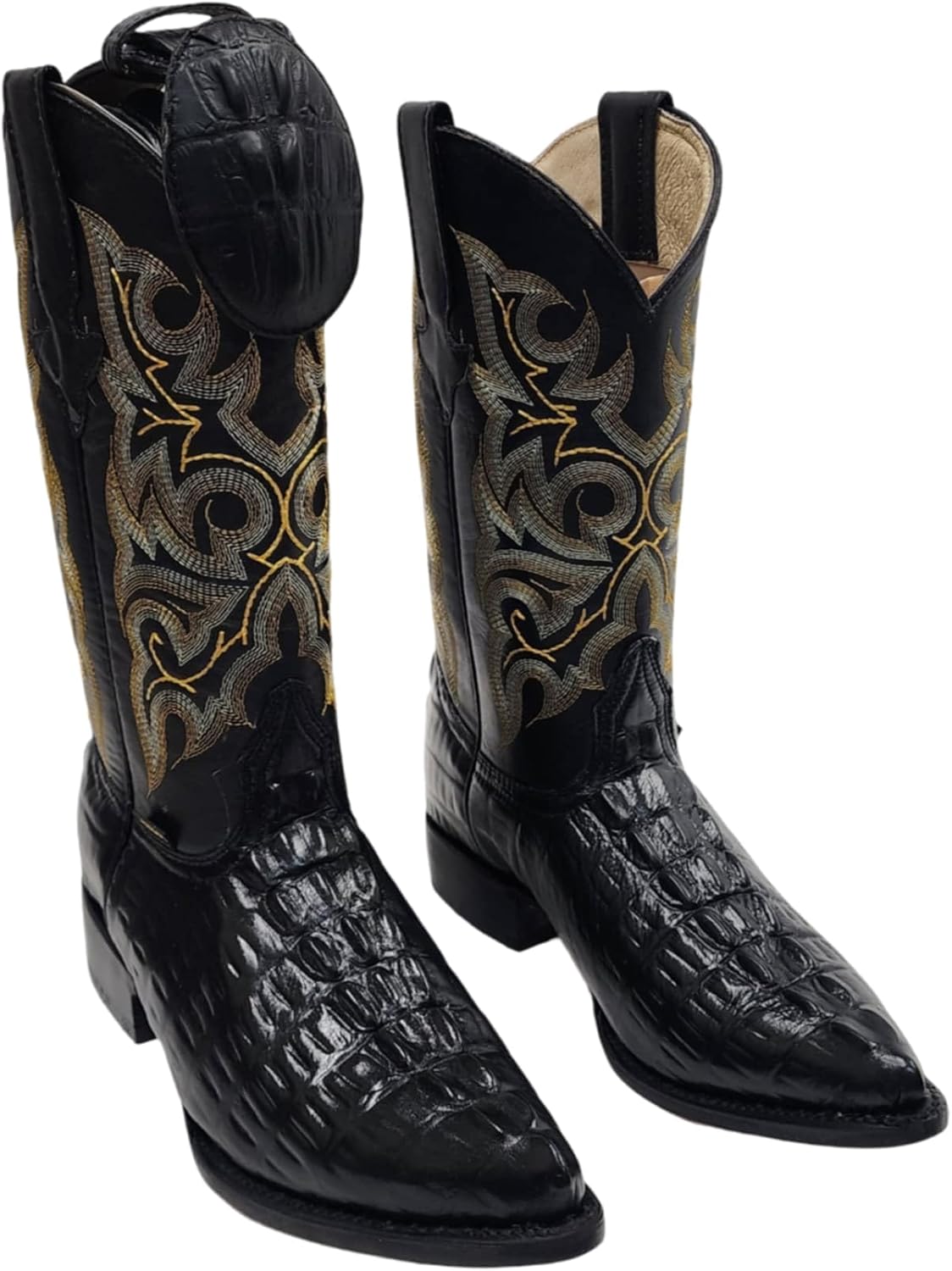

Мужские ковбойские сапоги Dona Michi из натуральной кожи с тиснением под крокодила и аллигатора, с носком JToe, в комплекте подходящий ремень, ручная работа, черный