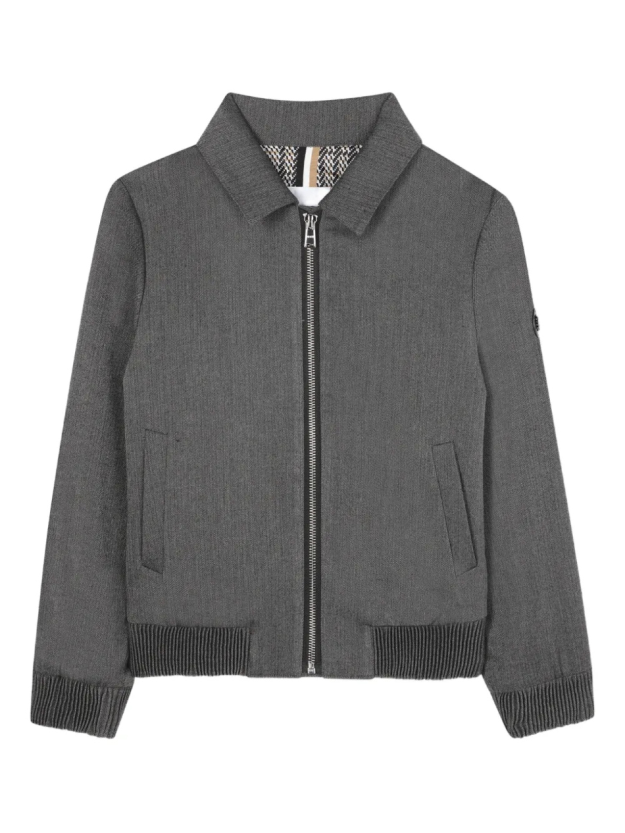 

BOSS Kidswear бомбер на молнии, серый