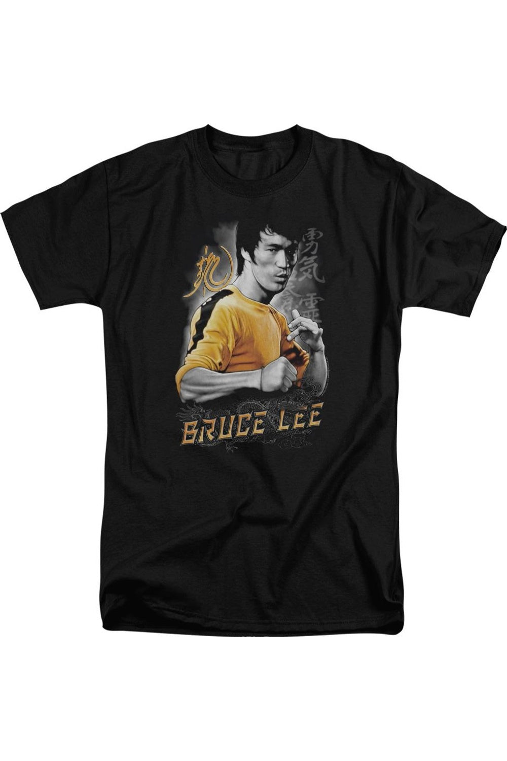 

Футболка с коротким рукавом для взрослых с изображением желтого дракона Брюса Ли Gildan