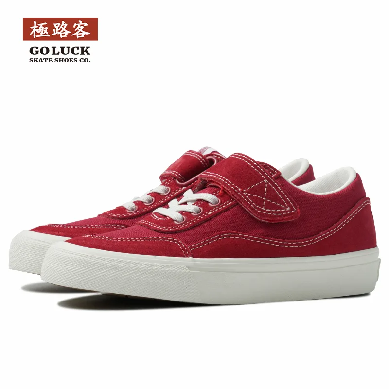 GOLUCK Детские скейтерские кроссовки low top из коровьей замши, устойчивые к истиранию, легкие, с амортизацией, цвет radiant red — фото 3