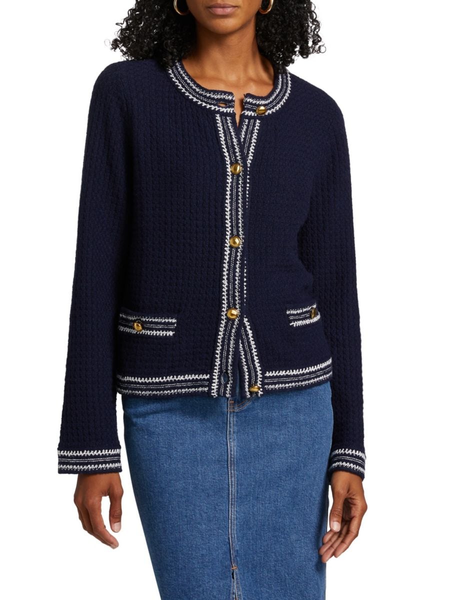 

Кардиган с контрастной отделкой Design History, цвет Denim Blue Combo