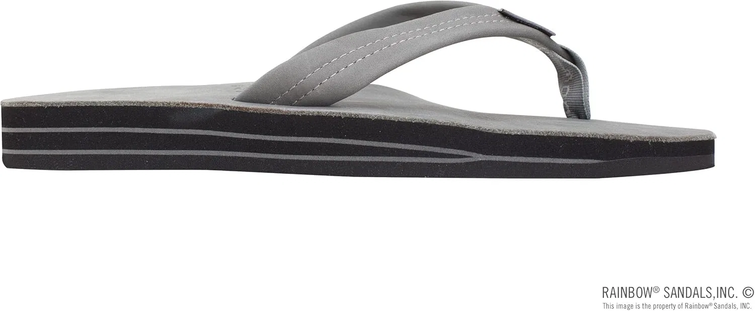 Мужские сандалии Rainbow из двухслойной кожи с поддержкой свода стопы Rainbow Sandals, Gray — фото 4