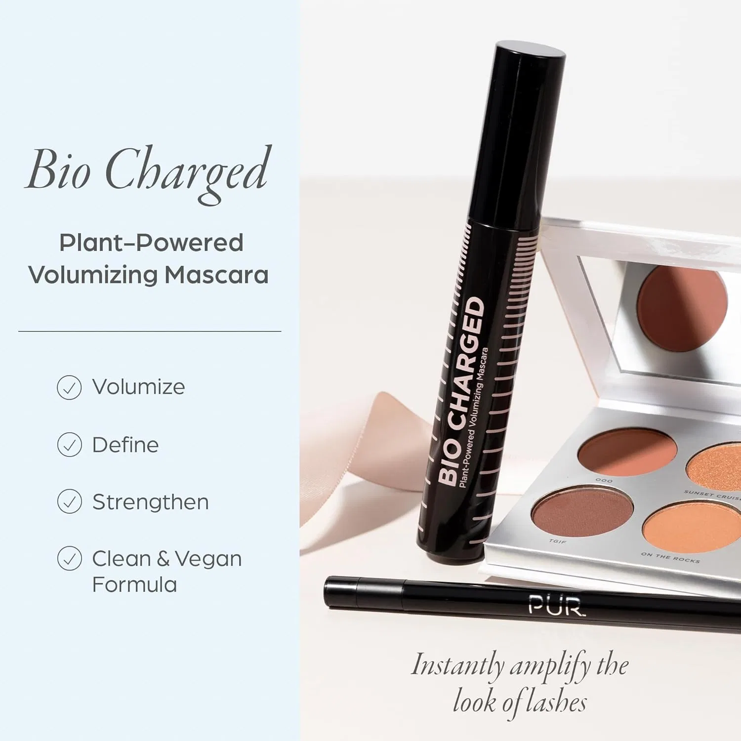 Тушь для ресниц объемная PÜR MINERALS Bio-Charged Plant Driven Volume Mascara водостойкая, черный — фото 2