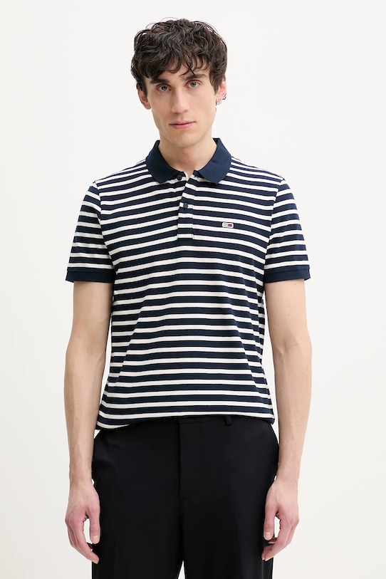

Хлопковая поло Tommy Jeans, темно-синий