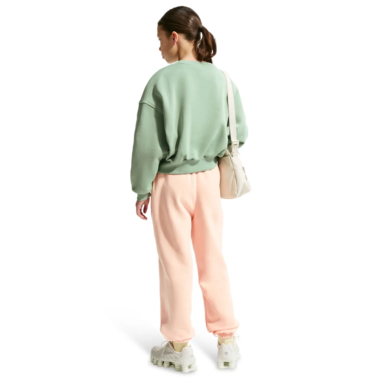 Детские спортивные брюки Club LBR Oversized Fleece Nike, цвет Arctic Orange/Arctic Orange/White — фото 4