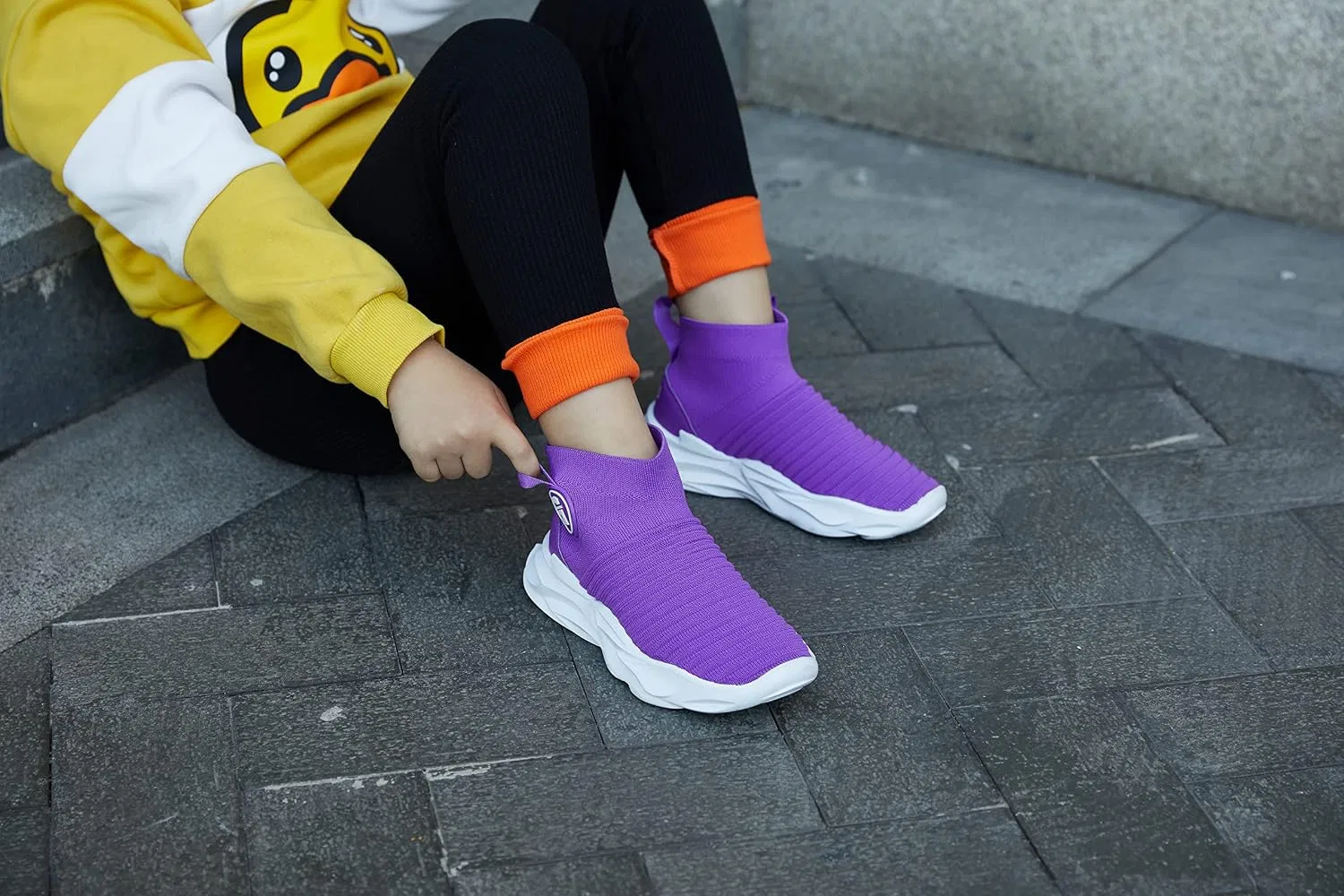 Детские дышащие кроссовки с высоким верхом Casbeam, Purple/White — фото 3