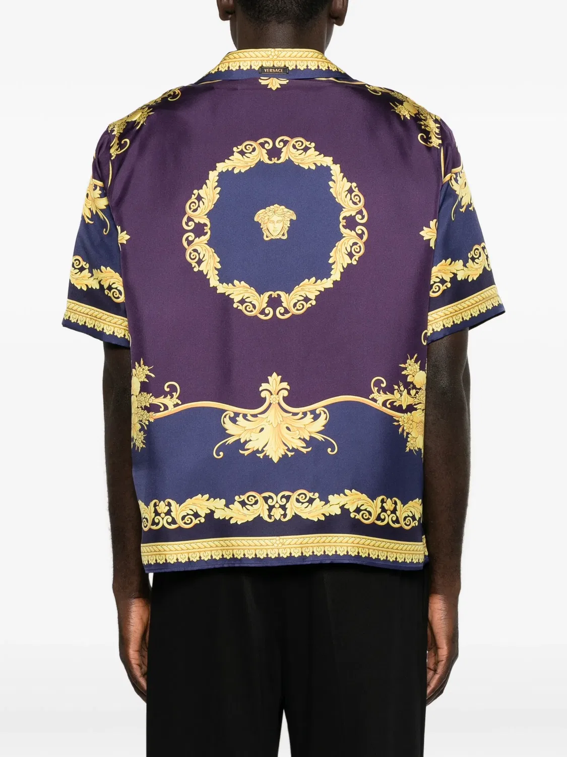 Рубашка с короткими рукавами и принтом Barocco Versace, фиолетовый — фото 4