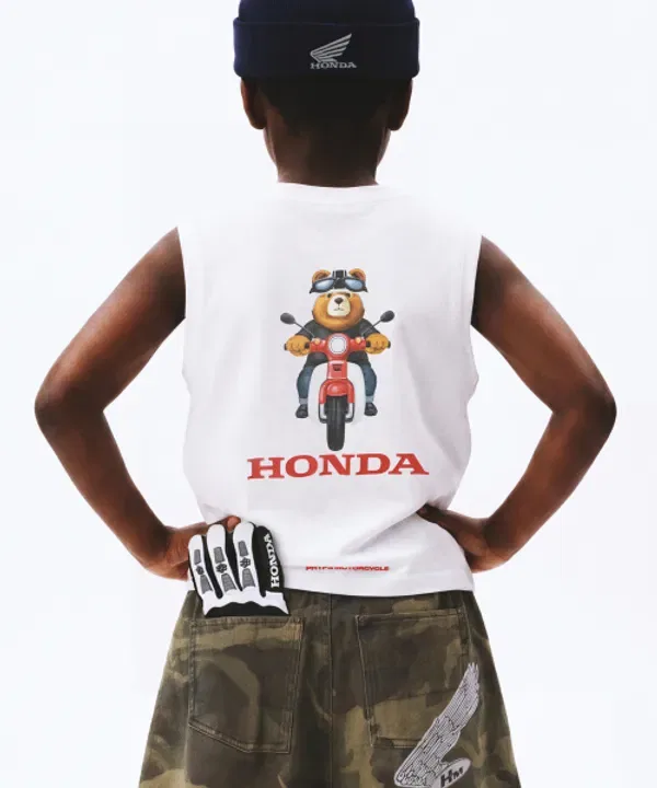 Майка без рукавов Kids Honda Bear Super Cub, Honda Motorcycle Apparel, белый
