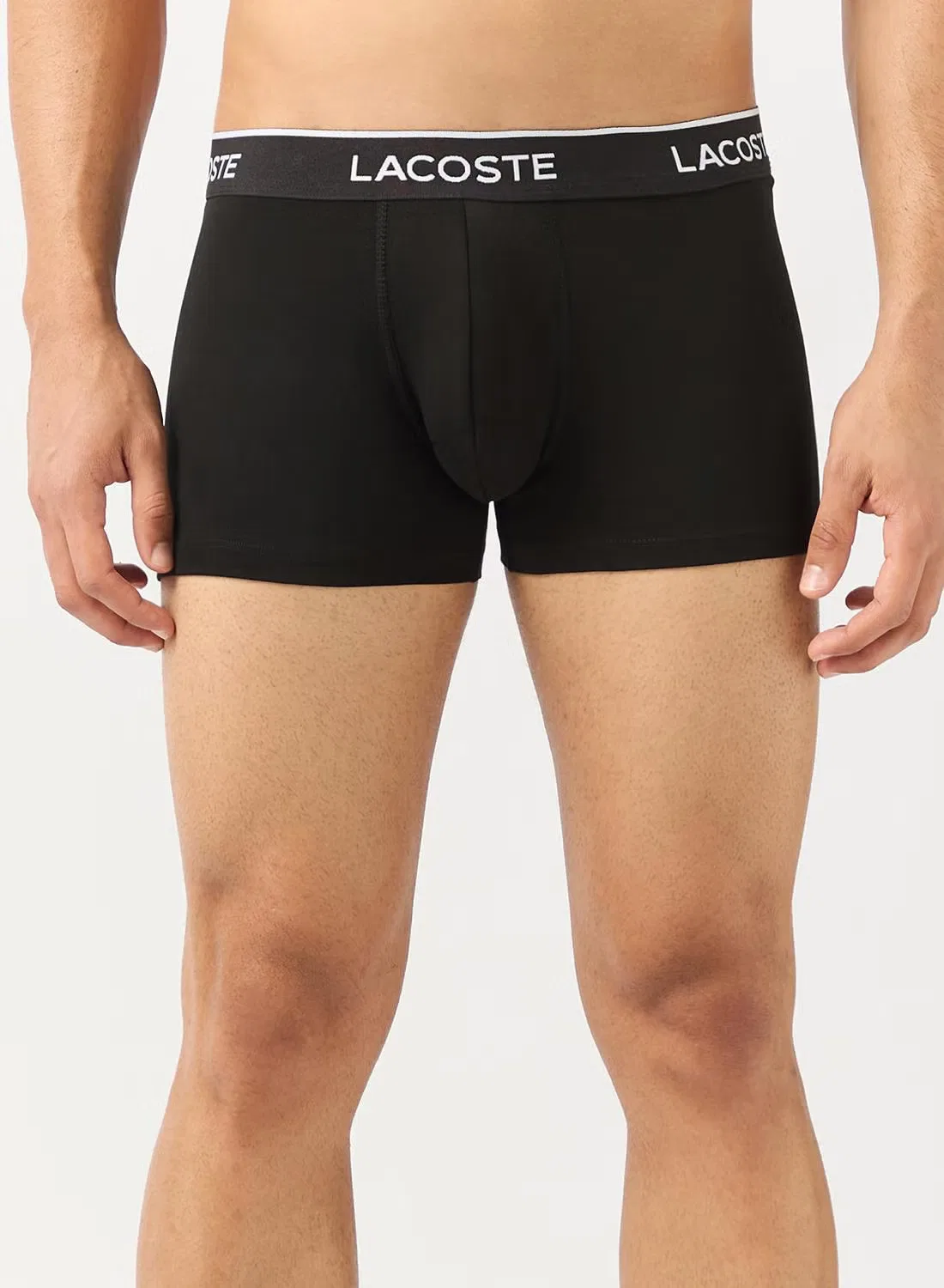 Трусы-боксеры хлопковые комплект из 7 штук Lacoste, черный/белый/серый — фото 2