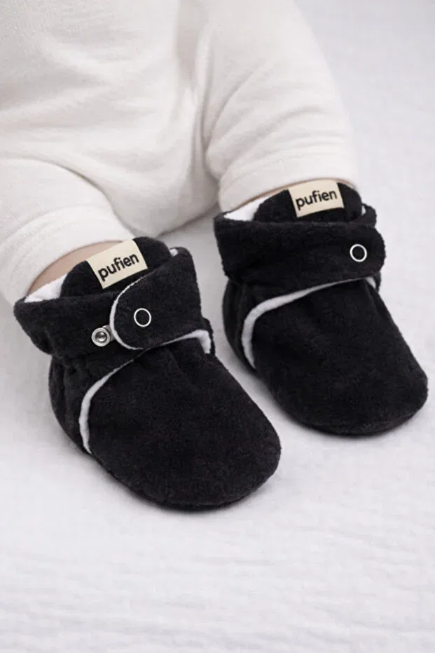 Детские пинетки органические хлопковые Pufien, Black