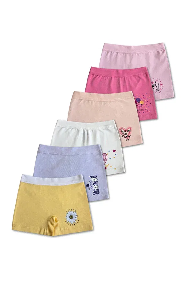 Детские трусы для девочек хлопковые с принтом Gizakids, Lilac-Yellow-Pink