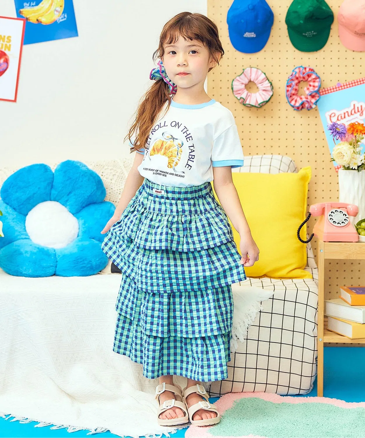 Детская юбка для девочек с воланами, модель Candy Pop Days, apres les cours, Red — фото 3