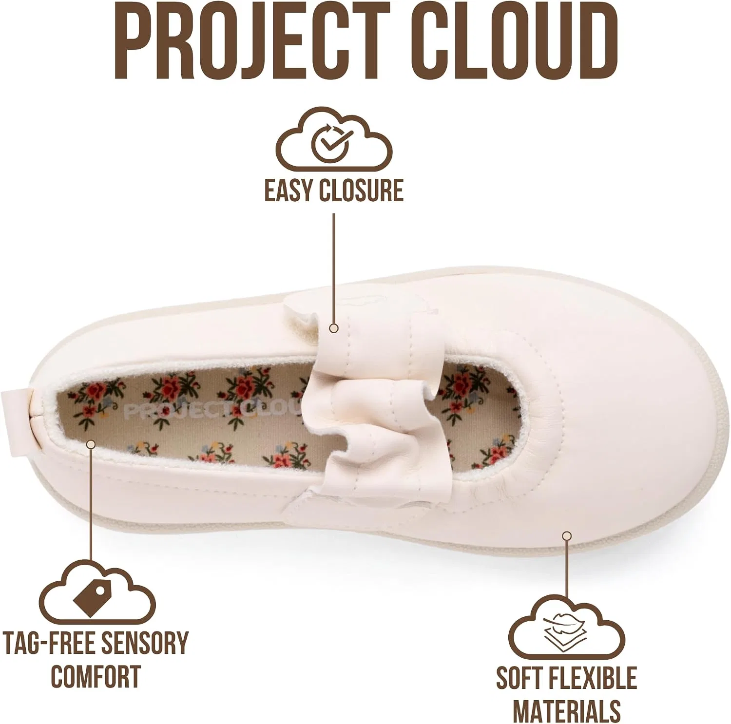Детские кроссовки для девочек с мемори-пеной Project Cloud, Cream — фото 4