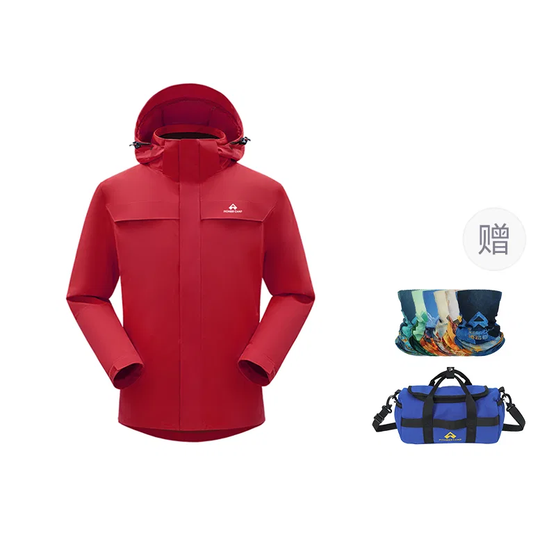 Детский ветрозащитный плащ Sunset Red Single Windbreaker Jacket without Liner PIONEER CAMP, Sunset Red