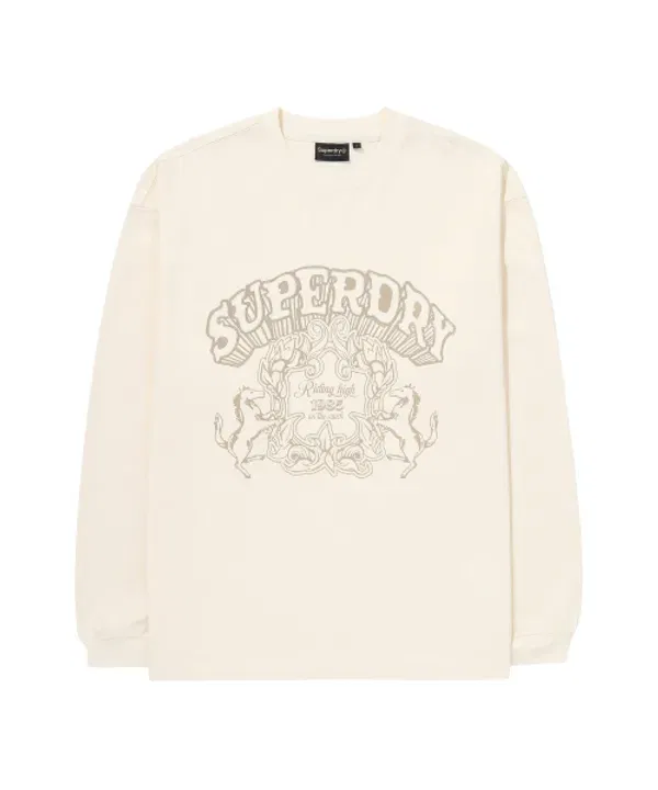 Футболка с длинным рукавом Vintage Work Wash, Superdry, кремовый — фото 2