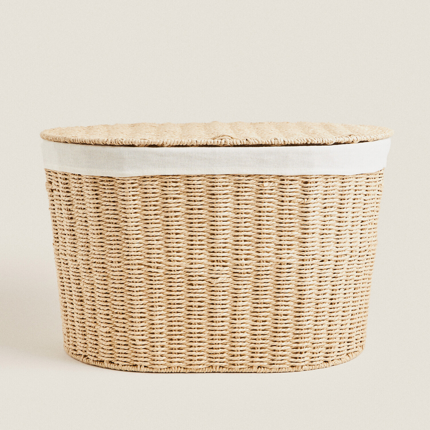 

Корзина Zara Home Oval Fabric-lined Laundry, светло-коричневый