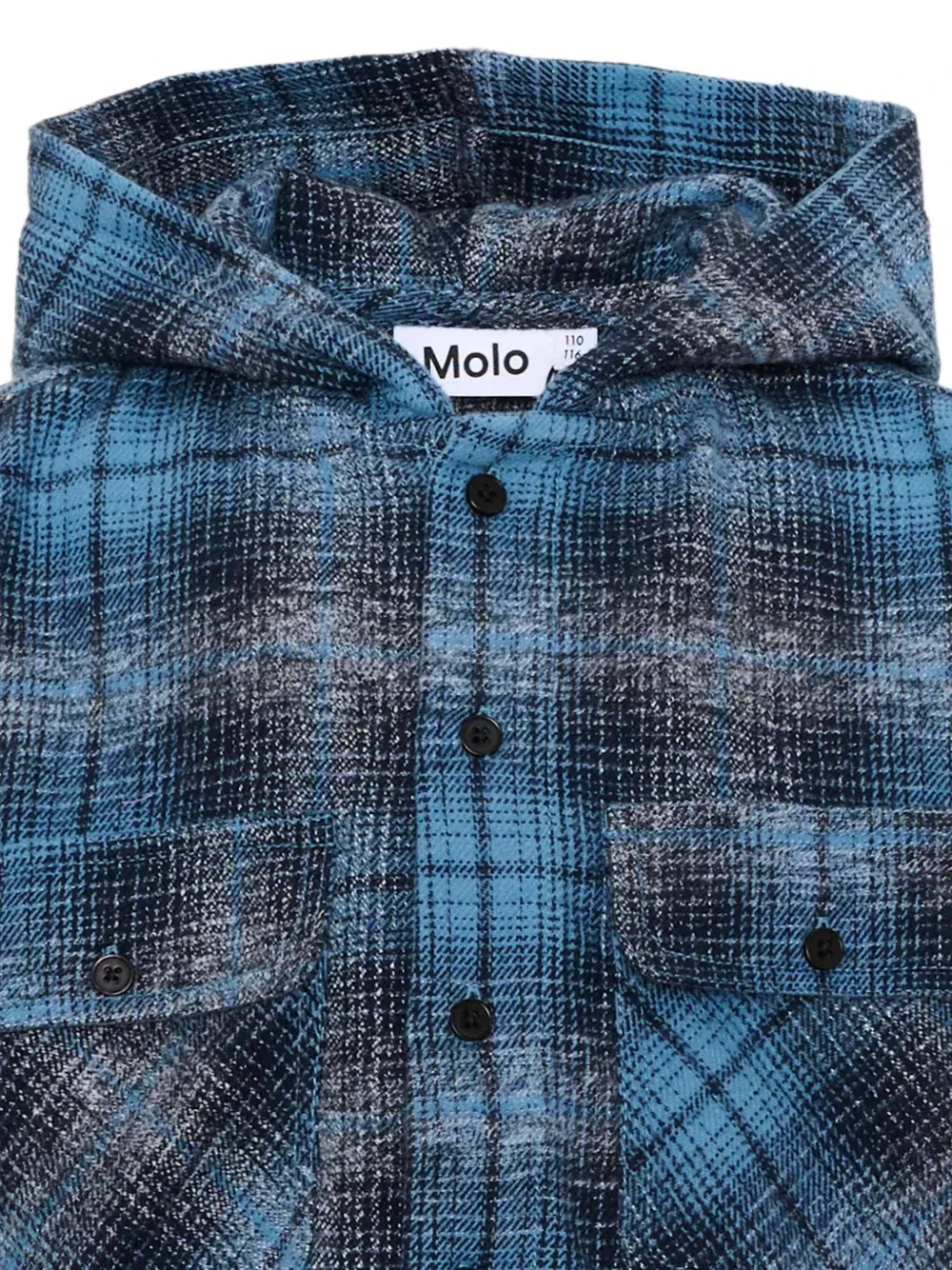 Клетчатая толстовка с капюшоном Rizz Molo, синий — фото 3
