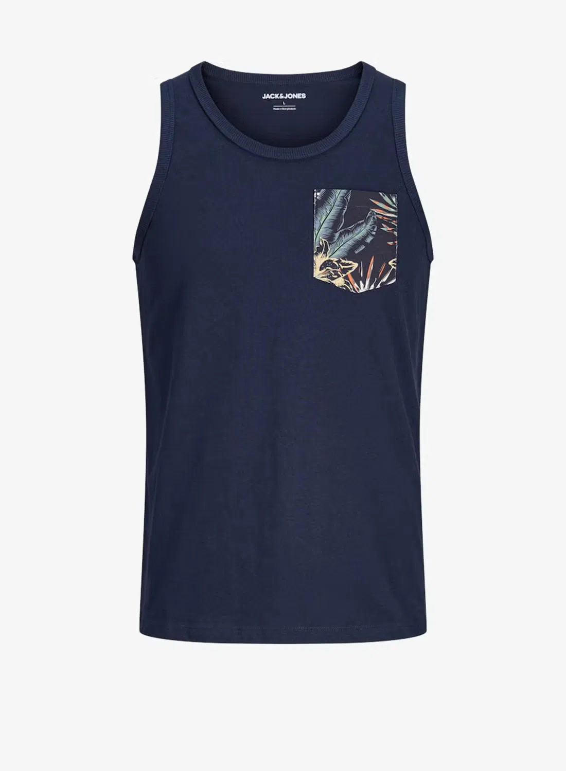 Майка с принтом и карманом jjhonolulu Jack & Jones Junior, темно-синий