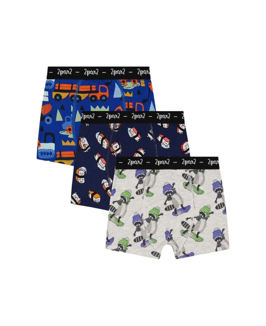 Комплект трусов-боксеров с принтом, 3 шт., Animal Prints Deux par Deux, Fun Print