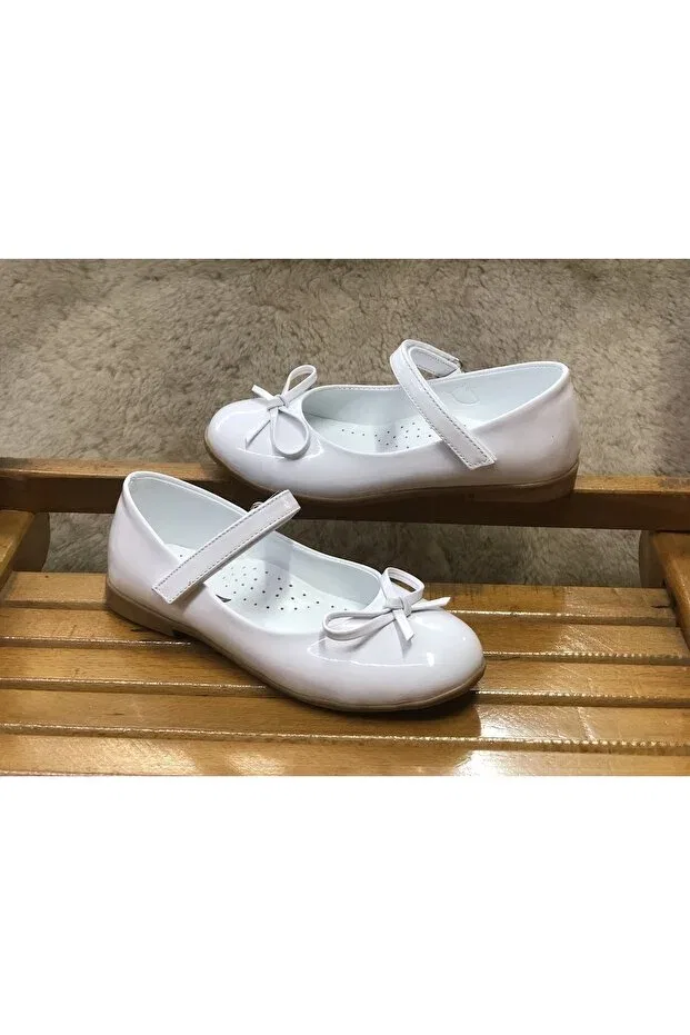 Детские балетки для девочек с ортопедической стелькой Mini Angel, White Rugan