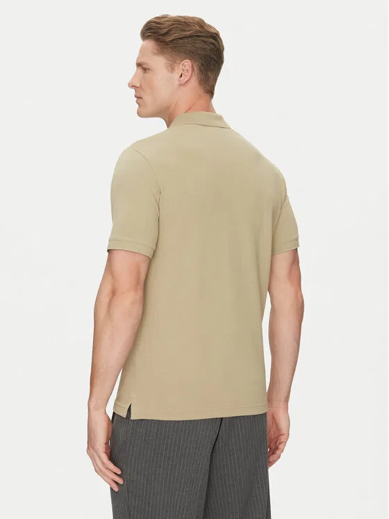 Поло slim fit Calvin Klein, бежевый — фото 3