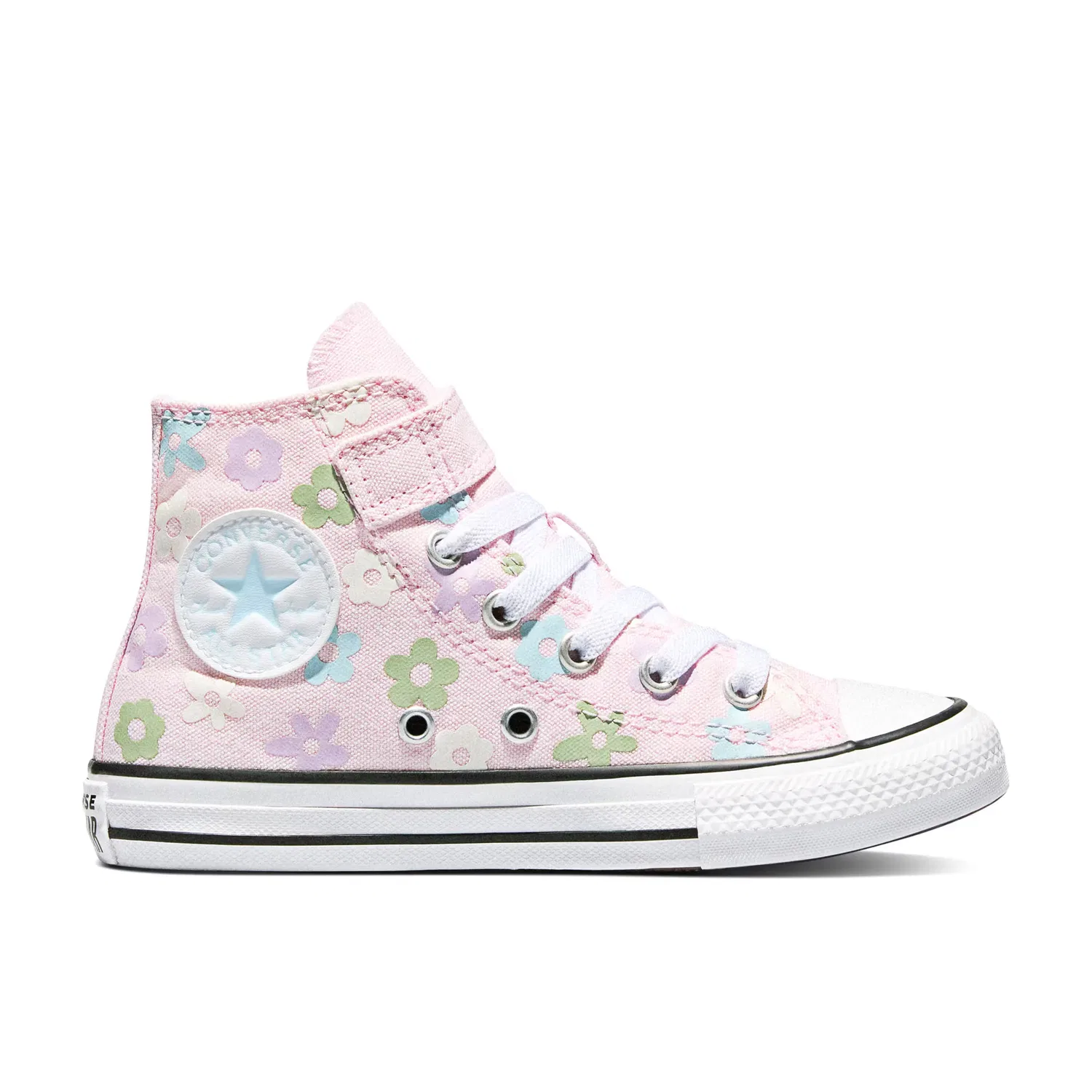 Детские кроссовки для девочек с цветочным принтом Chuck Taylor All Star 1V Bubbly Floral Converse, Rosa Claro