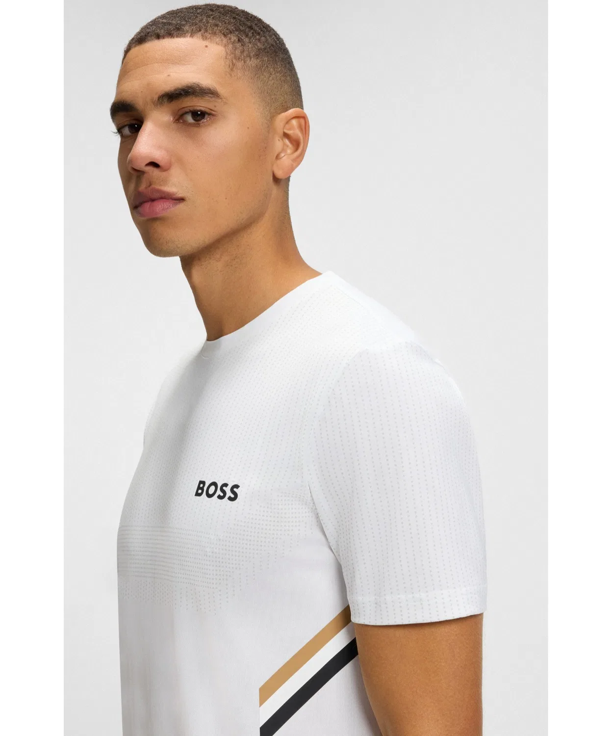 Мужская футболка с принтом Slim Fit BOSS, White — фото 2