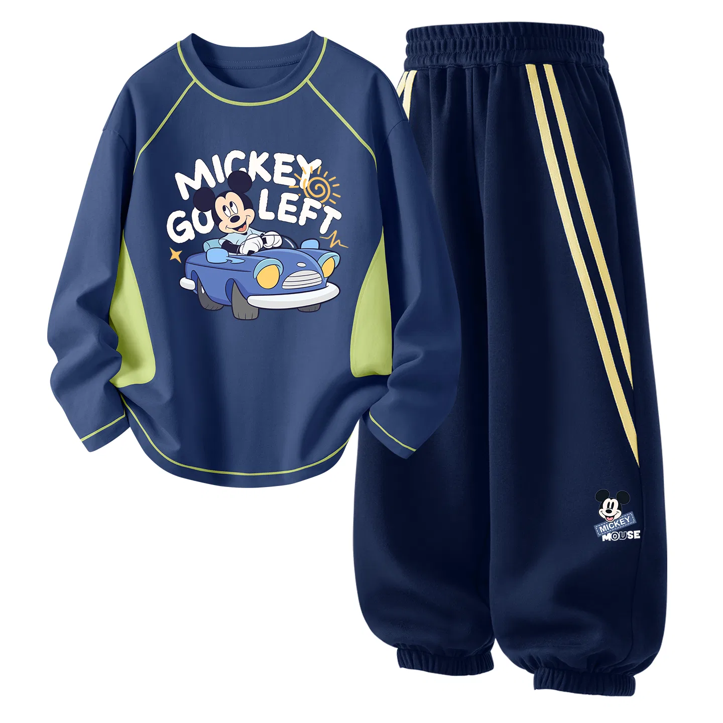 Детский комплект спортивной одежды с принтом Kids Casual Sportswear Disney, Di Party Qi Navy+Di Happy Qi K_Right Lower Navy — фото 3