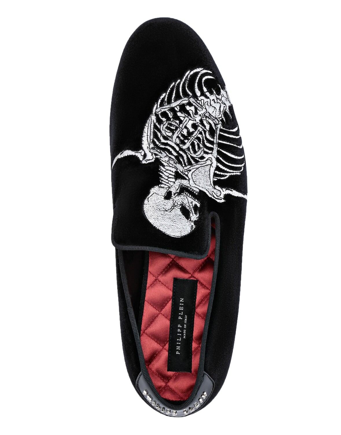 

Бархатные лоферы скелетон Philipp Plein, черный