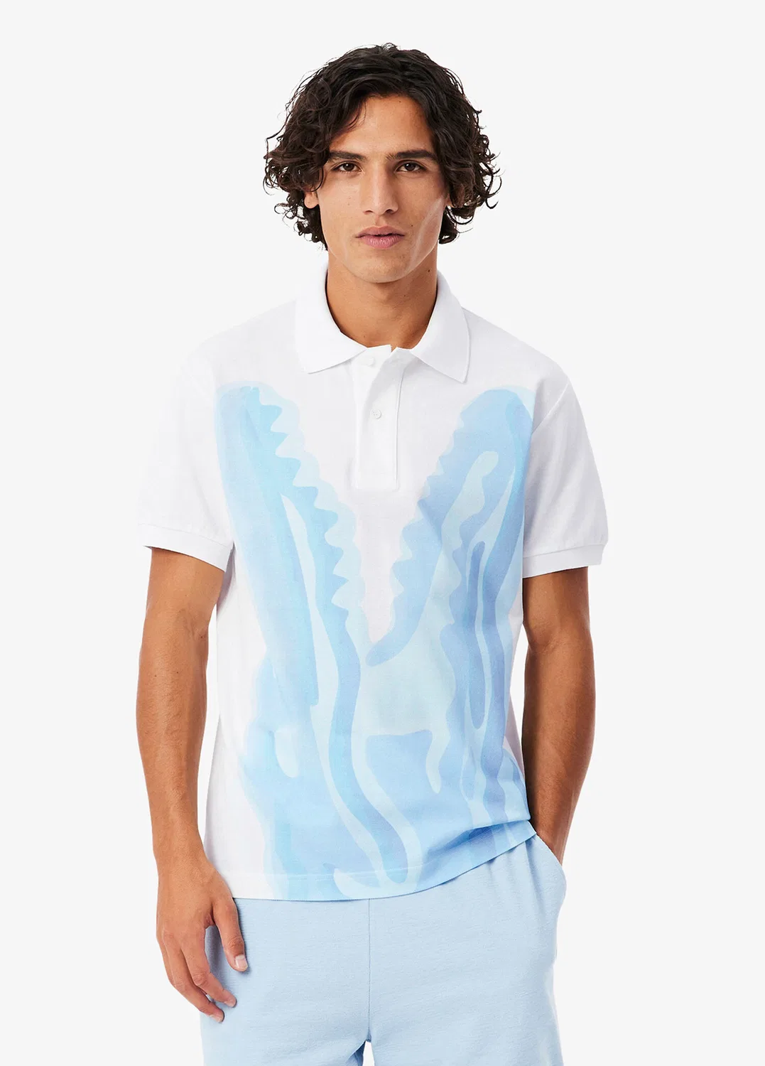 Футболка поло Lacoste Classic Fit, белый — фото 2