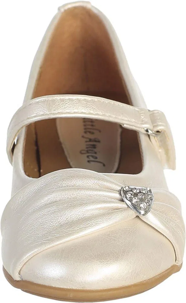 Детские балетки для девочек с принтом Ivory Pearl or White Dempsey Marie, Ivory Pearl — фото 4