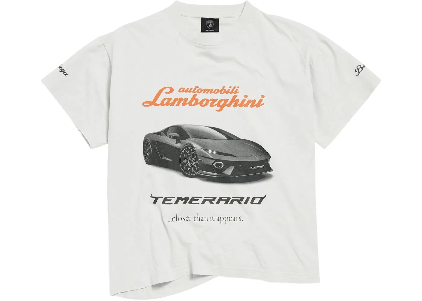 Женская футболка с принтом Balenciaga Automobil Lamborghini Boxing, Dirty White
