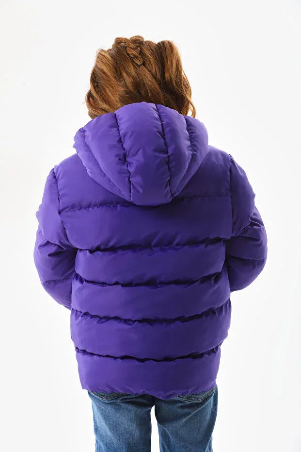 Детский зимнее пуховик для девочек с капюшоном RB-400, Generic Brands, Purple — фото 4