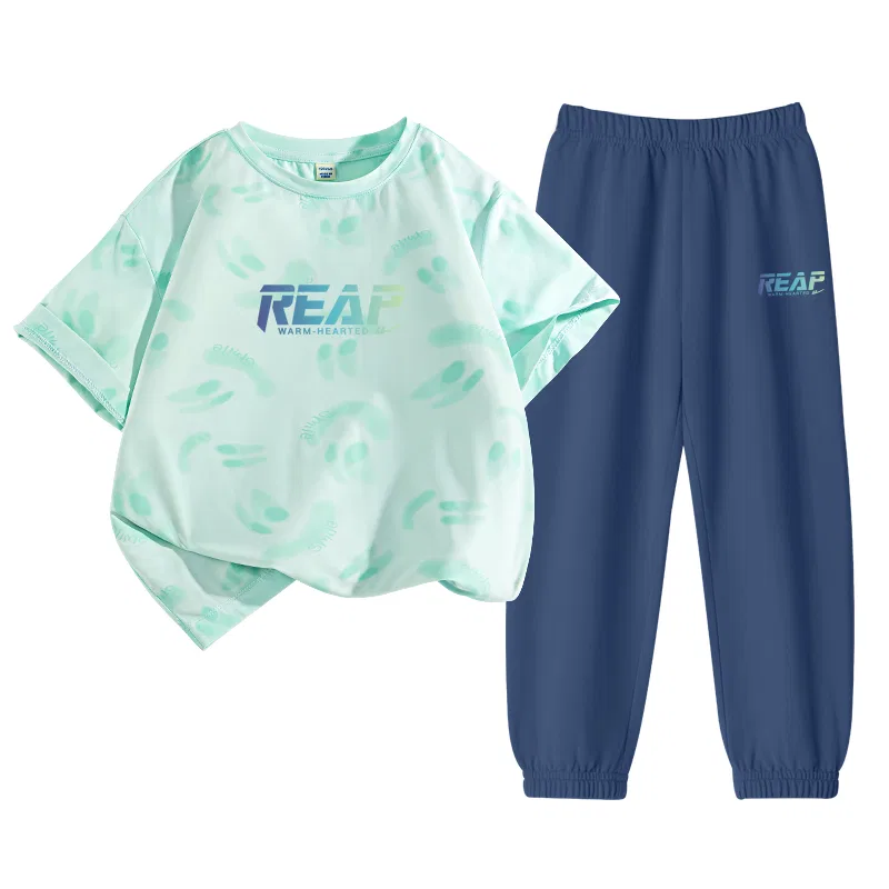 Детский спортивный комплект с длинным рукавом Aqua Green/H Blue Green Gradient Middle K-Navy Blue/H Blue Green Gradient K WARRIOR